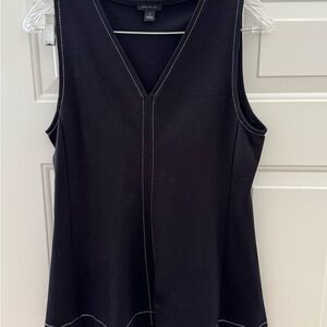 Ann Taylor Black V-Neck sleeveless Stretch fitted Top